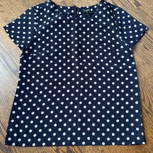 J Crew Factory Polka Dot Short Sleeve Top